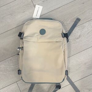 Newbella Cream Backpack with Slate Accents
